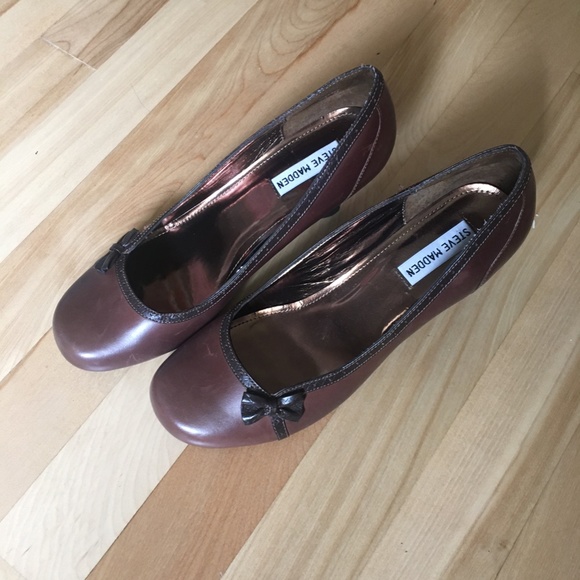 Steve Madden Vanessa heels brown with cute bow in front size 8.5 - Picture 1 of 5